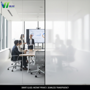 Office Smart PDLC Switchable Privacy Glass Partition in Transparent State