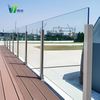 Outdoor Deck Glass Railing Panels with Stainless Steel Spigots